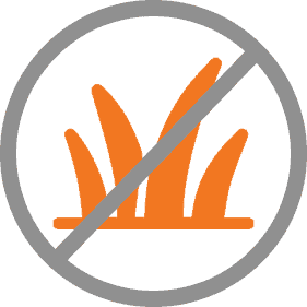 Crossed out weed icon to represent weed control